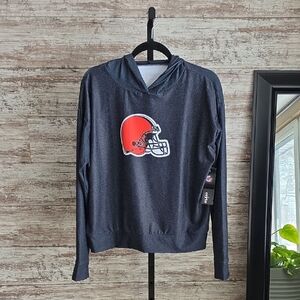 Certo Cleveland Browns NFL Charcoal Grey Fabtop Lightweight Hoodie Womens 2X NWT